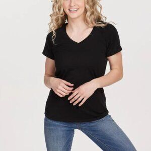 🏆HP🏆 WoolX Classic Black V neck Short Sleeve Tee